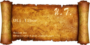 Uti Tibor névjegykártya
